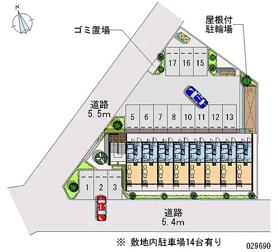 ★手数料０円★名古屋市中村区城屋敷町１丁目　月極駐車場（LP）